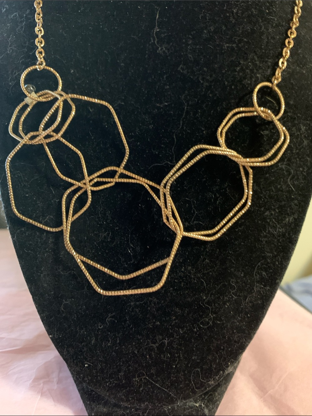 Gold-Tone Geometric Link Statement Necklace - Women Jewelry